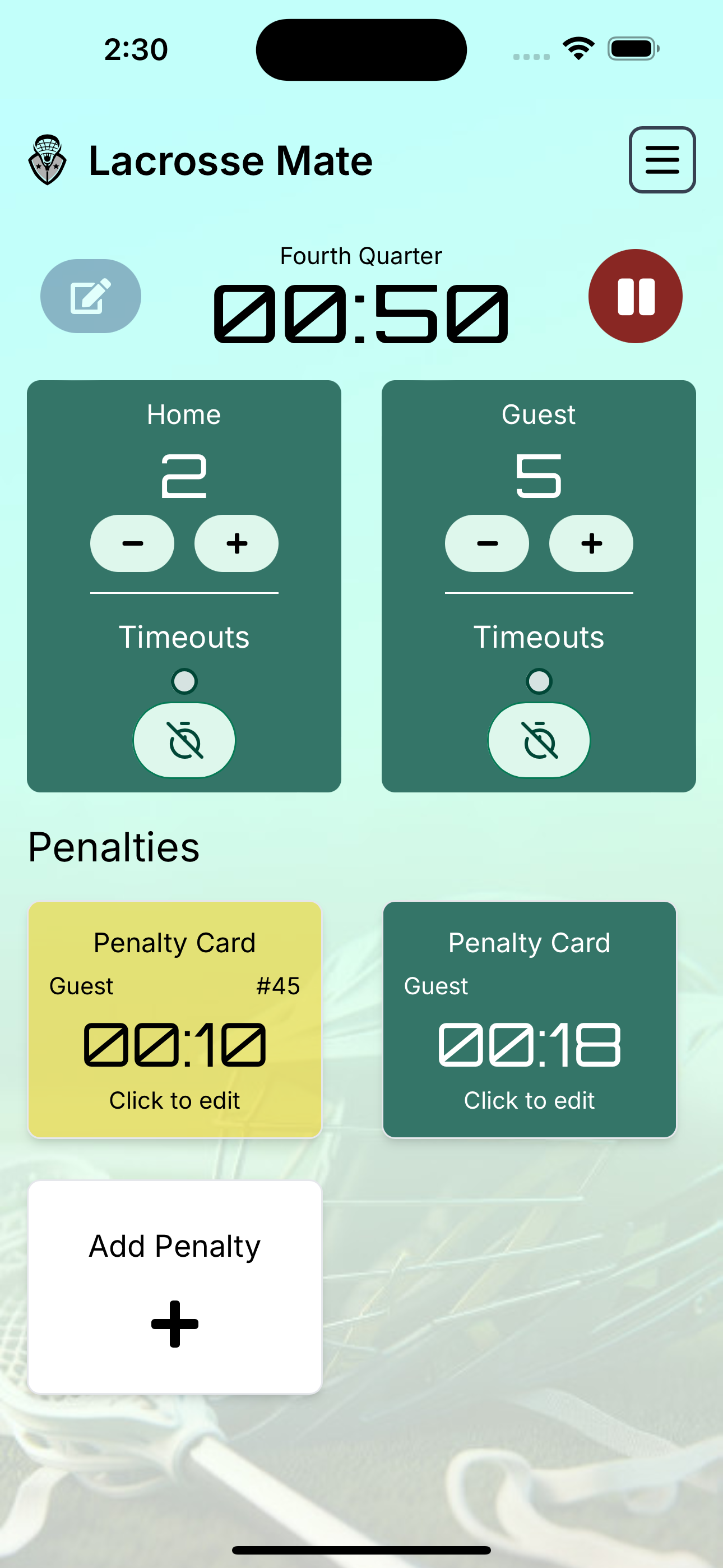 Lacrosse Mate - Penalty Warning